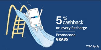 India Desire : Paytm GRAB5 Recharge Offer : Get 5% Cashback On Recharges and Bill Payments of Rs 20 And Above